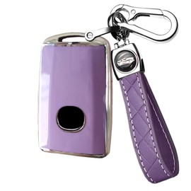 ontto TPU Car Key fob Cover Fit for Mazda 3 CX-30 CX-5 CX-9 Mazda 3 Sedan 2019 2020 up Key case 3 Buttons Remote Key Shell Holder Bag Keychain Keyring Protector Accessories Light-Purple B