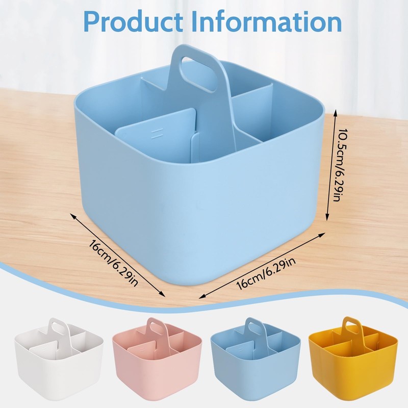 Minicoco Storage Box Multipurpose Table Organiser Cleaning Caddy with Handle