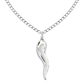 Ritastephens Sterling Silver Italian Horn Curb Chain Necklace 18 20 24 (18)