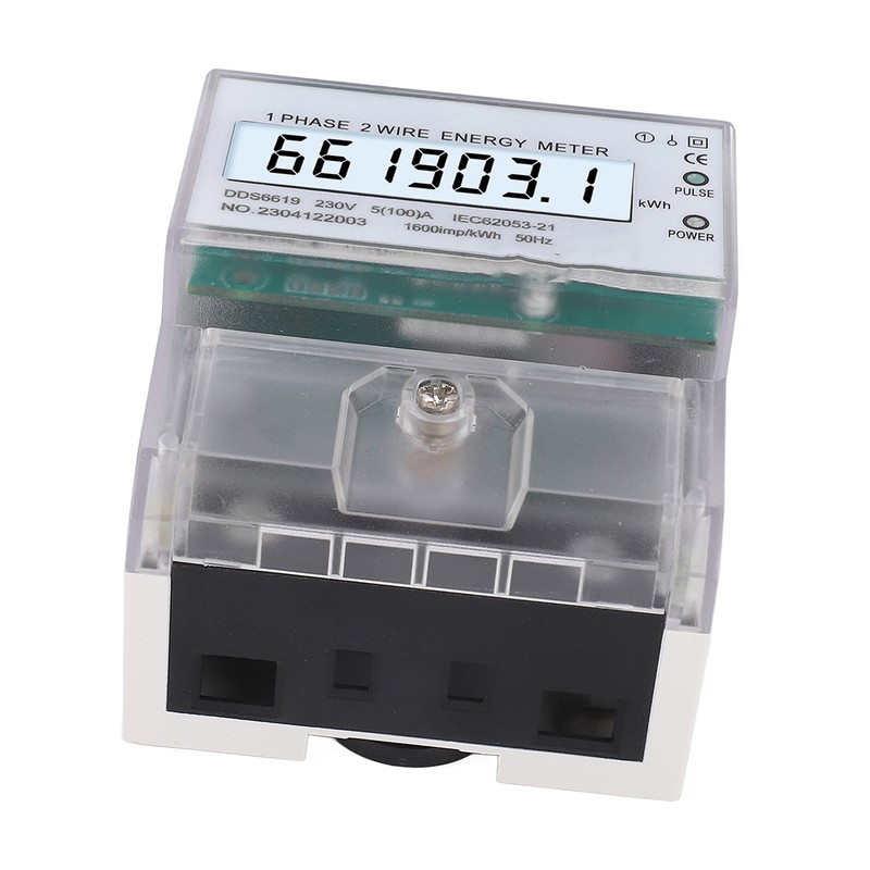 Digital Energy Meter 1 Phase 2 Wire KWh Electricity Wattmeter