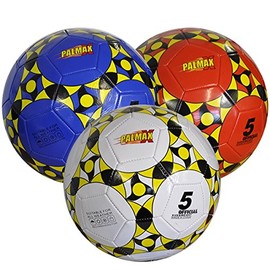 Palmax DEFLATED Football 32 panel football - Size 5 -choice of colours- pocket money - Gift in Blue White or Red (Blue)