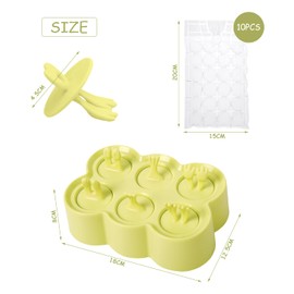 1 Piece Popsicle Mold, 10 Pieces Ice Cube Bags, Kids Cartoon Animal Ice Cube Mold, Popsicle Mold, Ice Cream Mold, DIY Popsicle Template, Homemade Popsicle Mold