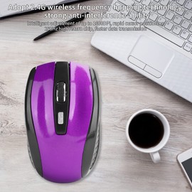 ciciglow Wireless Mouse, Silent Mouse 2.4G Portable Mobile Optical Mouse with USB Receiver Adjustable DPI for Notebook Computer Gaming Accessories (purple)