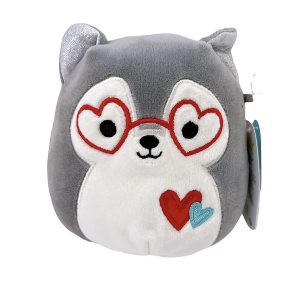 Squishmallows Official Kellytoy Valentines Squad Squishy Soft Plush Toy Animal (5 Inch, Ryan Husky Heart Glasses)