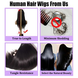 Lyssra 13x6 Lace Front Wigs Human Hair Wigs for Black Women 180% Density Straight Wig with Baby Hair Pre Plucked Peruque Femme Cheveux Humain