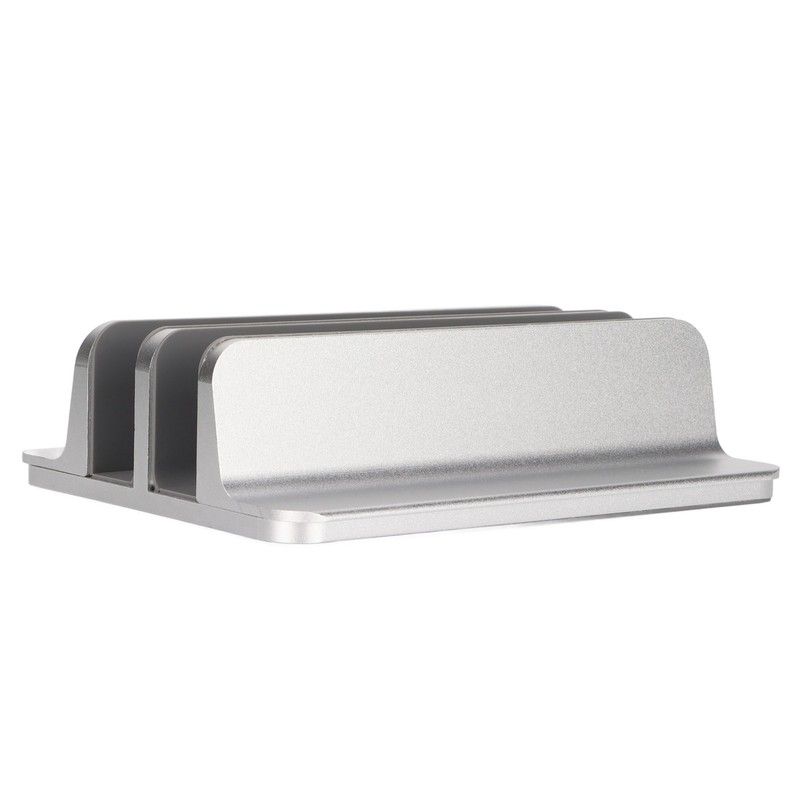 Laptop Holder Vertical 2 Slots Aluminum Alloy Adjustable Laptop Stand