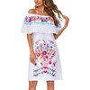 YZXDORWJ Women Embroidered Mexican Present Lace Off-Shoulder Dress (XL, 321W)