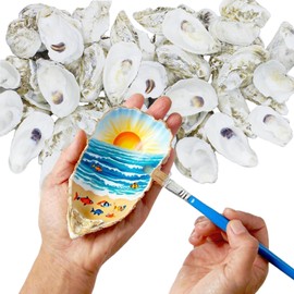 25pcs Concave Oyster Shells for Crafts 3"-4" Large Oyster Shells Bulk for Home Vase Filler Crafts Sea Shells Crafting Decorating Xmas Ornaments Diy Arts and Painting Wedding Home Decor