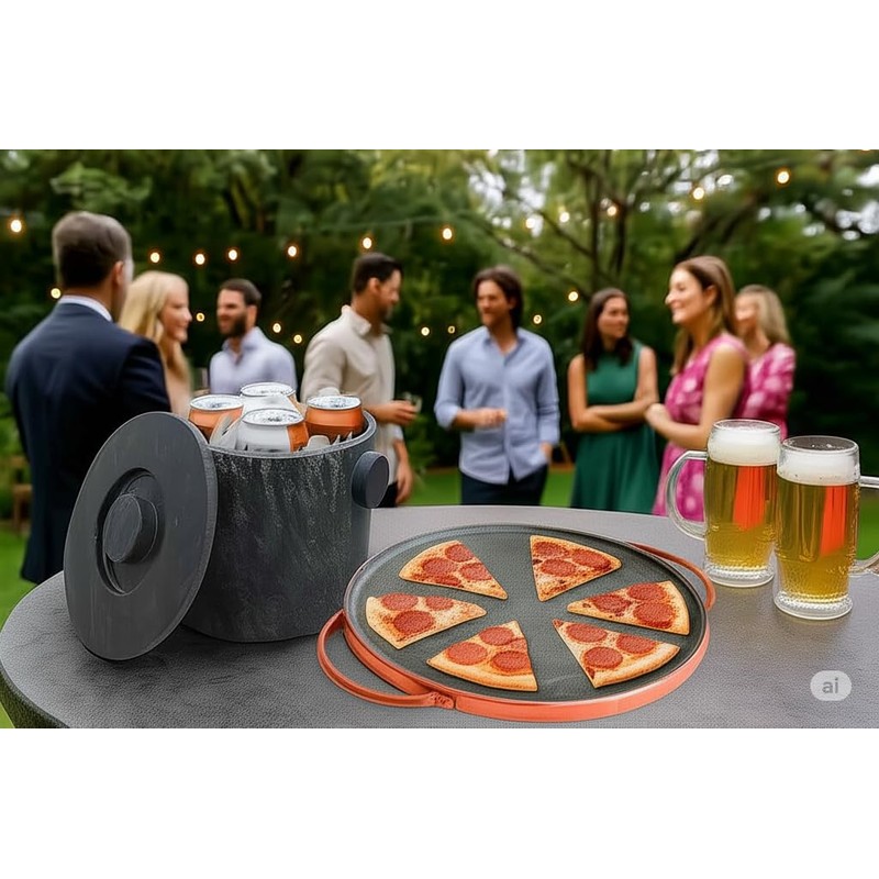 Cookstone 12" deep dish pizza pan with copper handles |