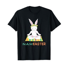Funny Easter Bunny Doing Yoga Namaste T-Shirt