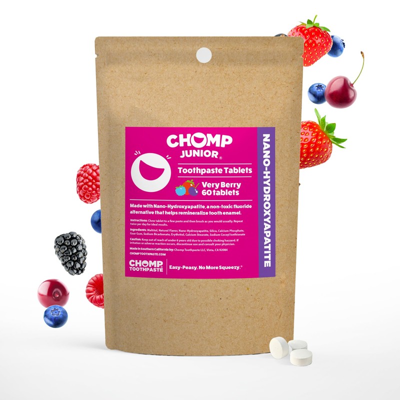 CHOMP Junior Very Berry Toothpaste Tablets with Nano Hydroxyapatite Refill