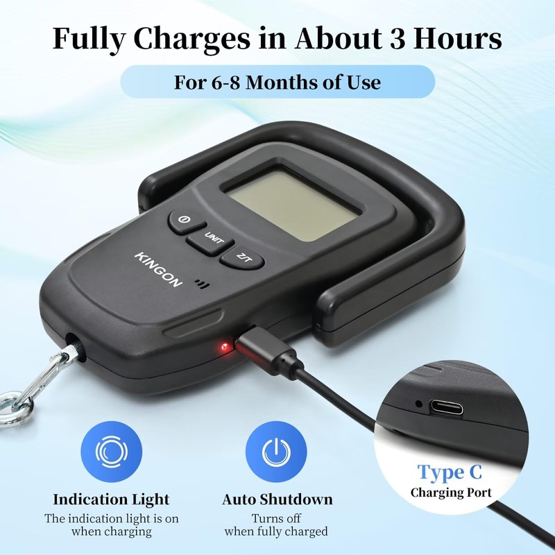 KINGON Rechargeable Luggage Scale, Digital Portable Bag Scale for Travel,