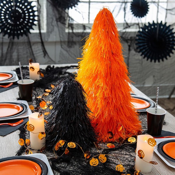Halloween Orange & Black Trees & Jack-O'-Lantern Garland Set -