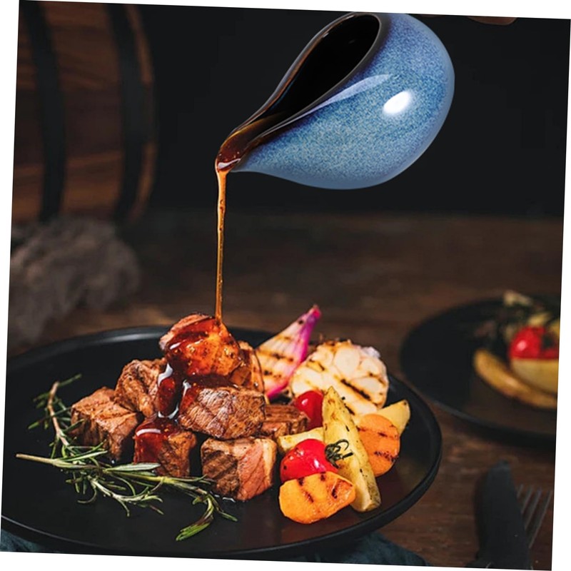 Zerodeko Ceramic Sauce Pitcher Gravy Boat for Custard Beautifully Crafted