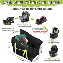 SCTEL Baby Car Seat Travel Bag Fit Chicco Keyfit 35 and Anti-rebound Bar Base, Doona Car Seat Stroller and Base, Nuna Pipa Travel Bag, Infant Car Seat Bags for Air Travel, Doona Travel Bag