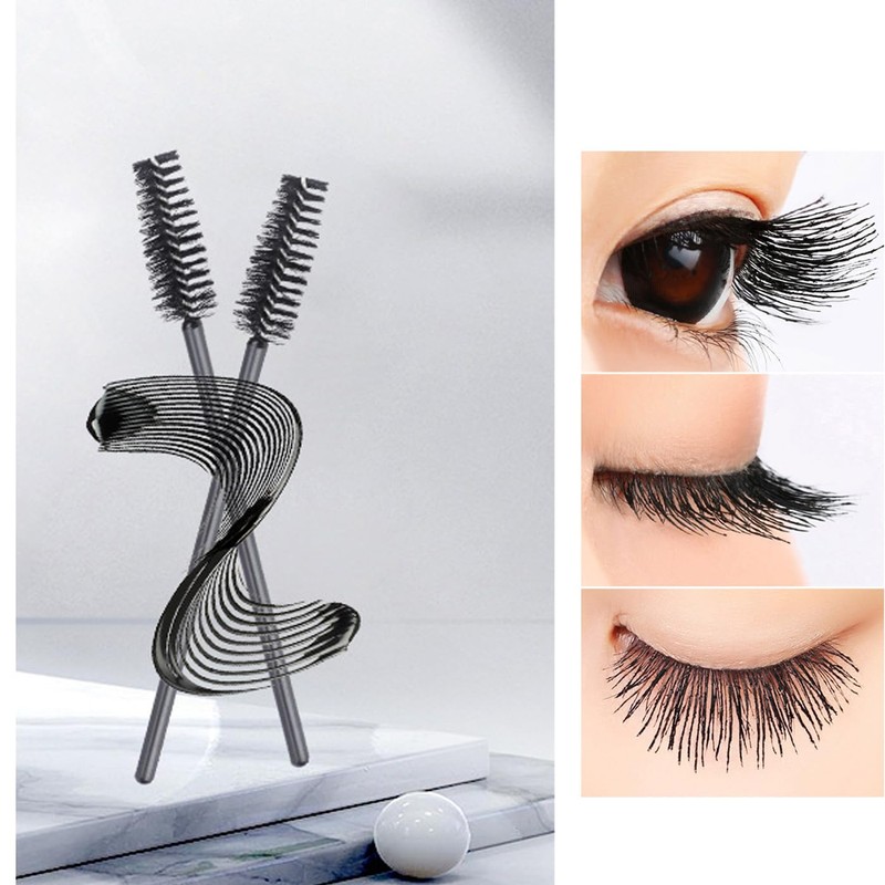 Mirhua 100 Pcs Disposable Eyelash Brush, Eyebrow Brush, Screw Brush,