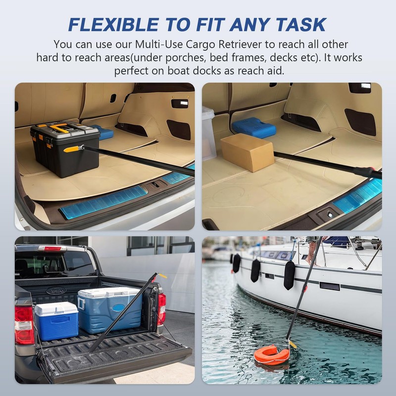 HUAALIUCHE 5FT Pickup Truck Cargo Retrieval,Multi-Use Cargo Retriever,Telescopic Cargo Retriever