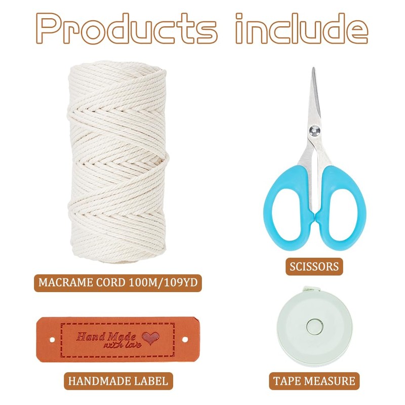 FREEBLOSS Macrame Basket Kit DIY Macrame Kit with Video Tutorial