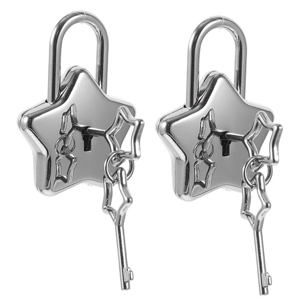 Operitacx 2 pcs Star Shape Padlock DIY Decorative Lock with