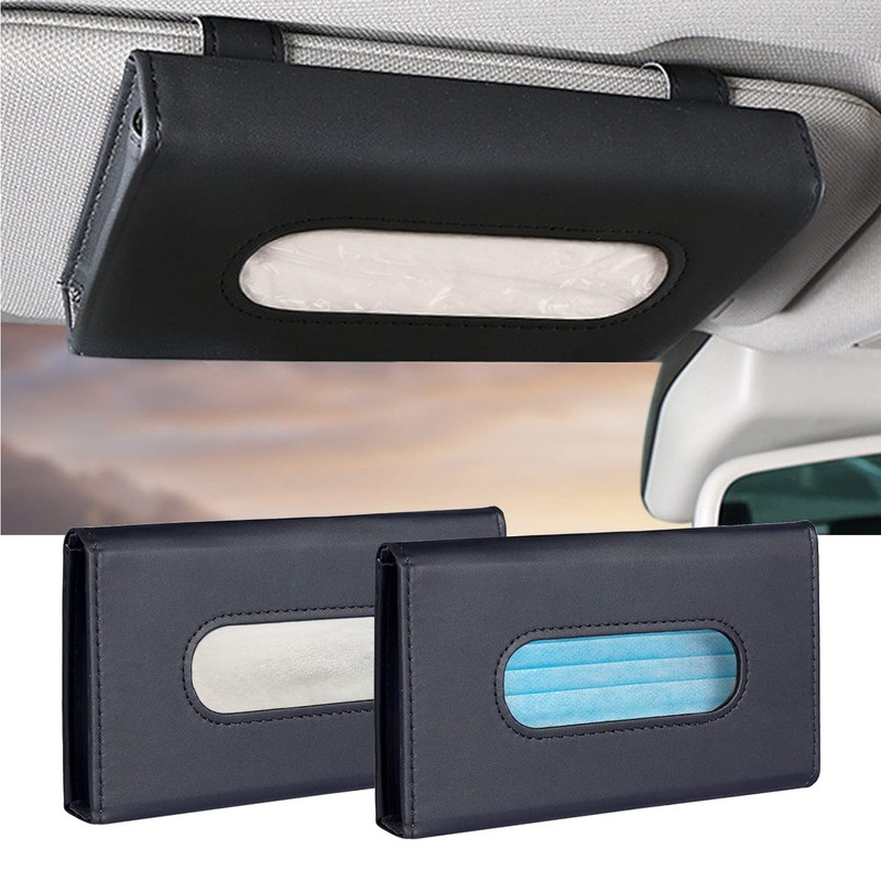 Langmeil Car Tissue Holder, 2 Pack Sun Visor Napkin Holder,
