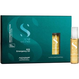 Alfaparf Milano Semi Di Lino Reconstruction Reparative SOS Emergency Oil for Damaged Hair - Includes 6 Vials - Professional Salon Quality - Repairs, Provides Shine and Softness - 2.64 fl. oz.