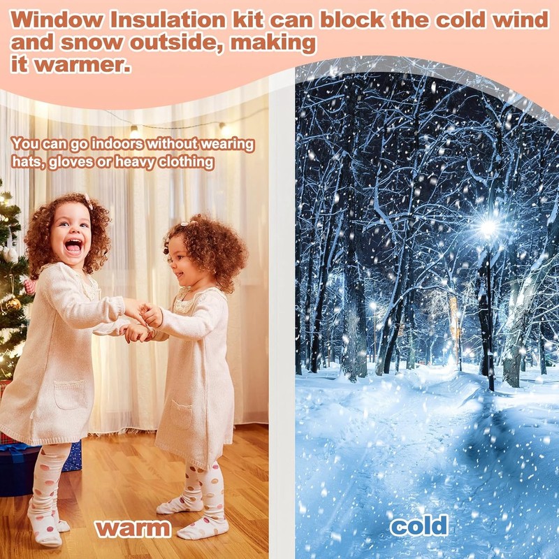 Beeveer 63 Inch X 20 ft Window Insulation Kit Cuttable