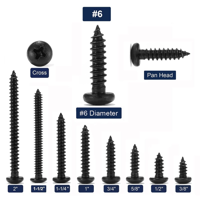 #6 x 3/8" Wood Screw 100Pcs 18-8 (304) Stainless Steel