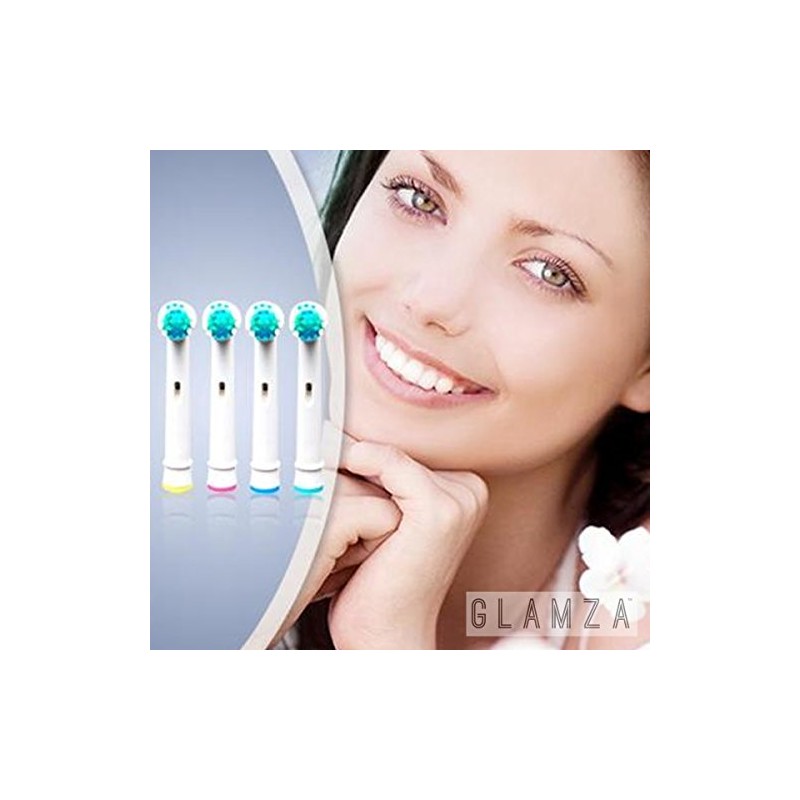 Glamza 4 Replacement White Compatible Oral Toothpaste Heads Professional Dental