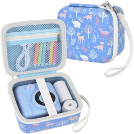 PAIYULE Case Compatible with ESOXOFFORE for Dylanto for PROGRACE for GKTZ Instant Print Camera for Kids Digital Video Cameras Storage Holder Bag for Girls Camera And Print Paper(Box Only)-Skyblue