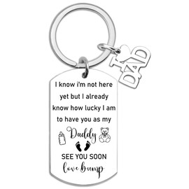 New Dad Keychain Gifts for Men First Time Dad Gifts Unique Dads To Be Gift Dads To Be Keychain Expecting Daddy Gift Ideas for Birthday Baptism Father's Day Key Chain
