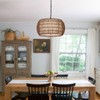 PAUFUL Rattan Farmhouse Chandelier Light Fixtures,5-Lights Boho Large Pendant Light,Woven