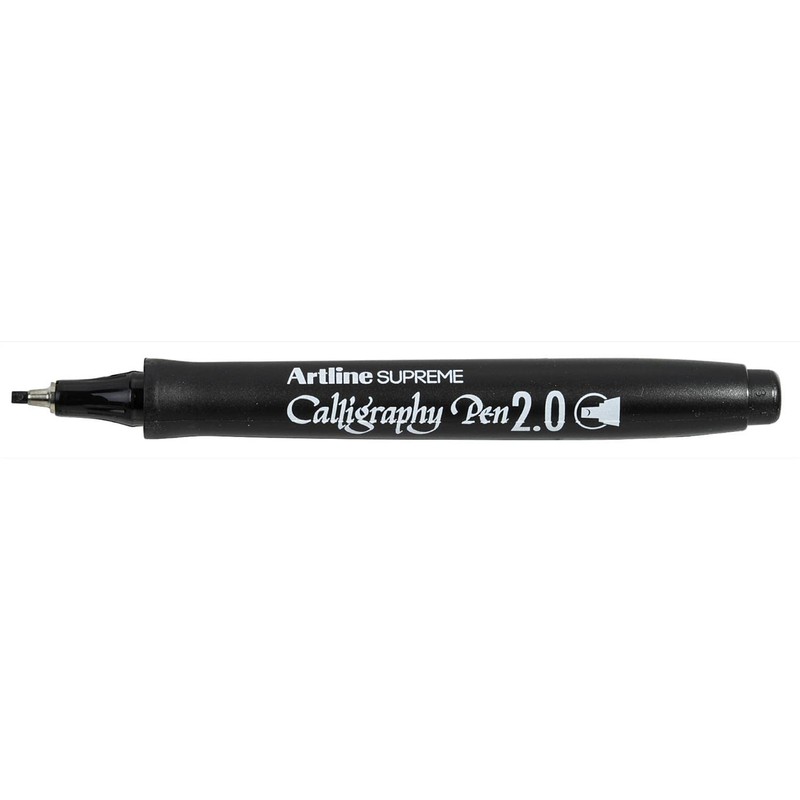 artline Supreme Calligraphy Pen Marker 2mm Tip - Black (Pack