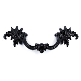 Jetland French Provincial Drawer Pulls - 6-Pack, Flat Black, 2-1/2" Hole Centers, Vintage Shabby Chic Pulls for Dresser Nightstand Cabinet, PW1618064