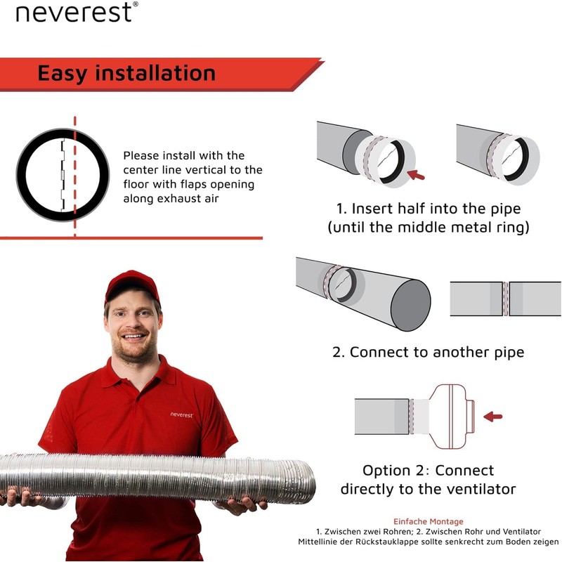 Klimapartner RK 160 - In-line Backdraught Shutter Vent for Extractor