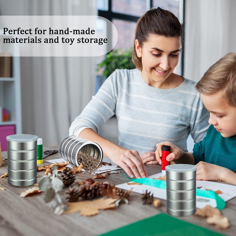 Jadive 8 Pcs Empty Coffee Cans with Lids Metal Tin