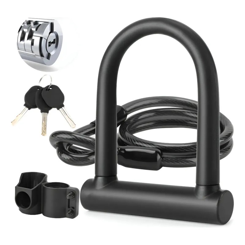 Candado Para Bicicleta Y Moto Con Contra Agua Acero Cadena