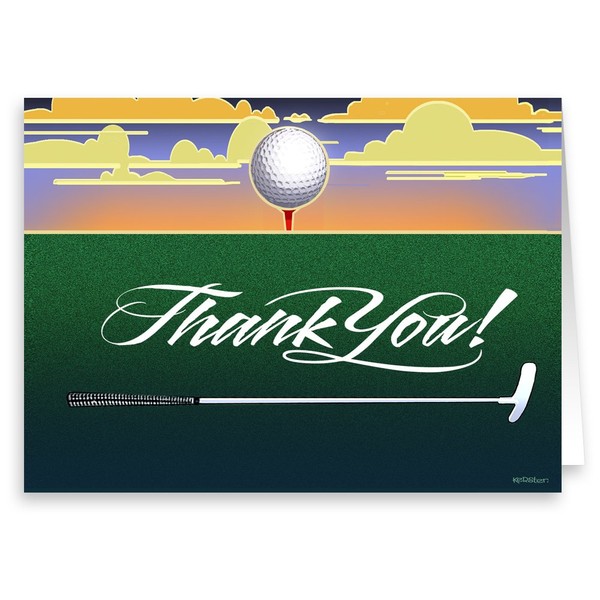 Stonehouse Collection Golf Note Cards - 10 Blank thank You Golfing Cards & Envelopes - Golfing Gifts - USA Made