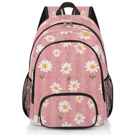 Flower Daisy Travel Laptop Backpack for Women Men Bookbag Casual Daypack Fits 15.6 Inch Laptop