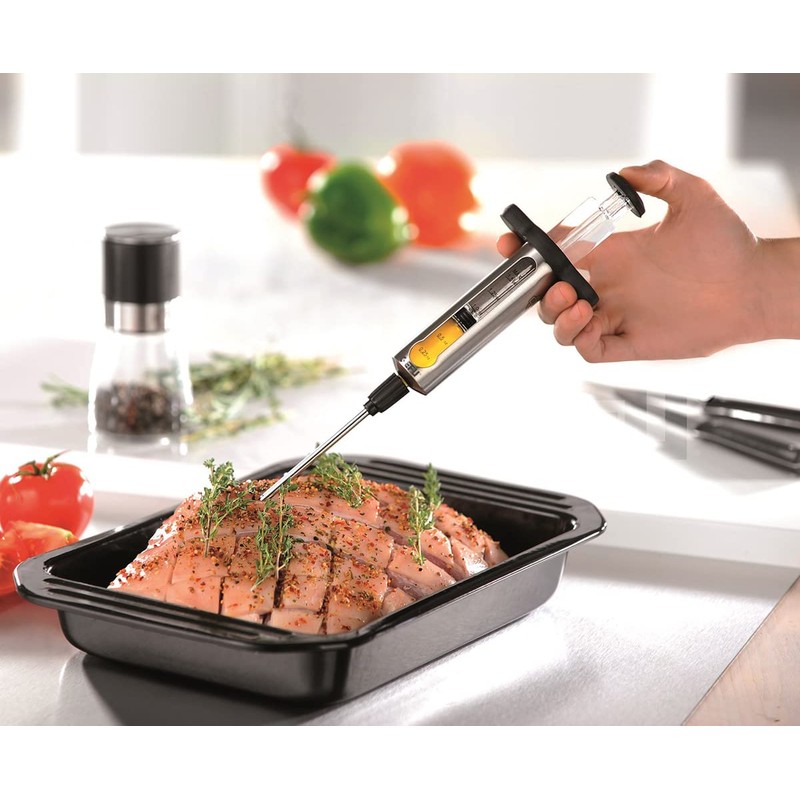 GEFU Marinade Syringe BBQ - Stainless Steel Injector with 2