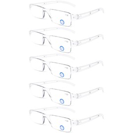 DOOViC 5 Pack Blue Light Blocking Reading Glasses One-Piece Design Fashion Reduce Eyestrain Computer Readers for Women and Men +2.75 Strength