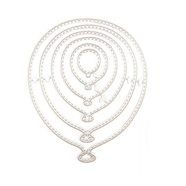 beautyshoppingstore Die Cuts,Balloons Party Festival Invitation Card Cutting Dies Cut Stencils for DIY Scrapbooking Album Decorative Embossing Paper Dies Card Making, Silver, 10.6x8.8cm 4.17X3.46