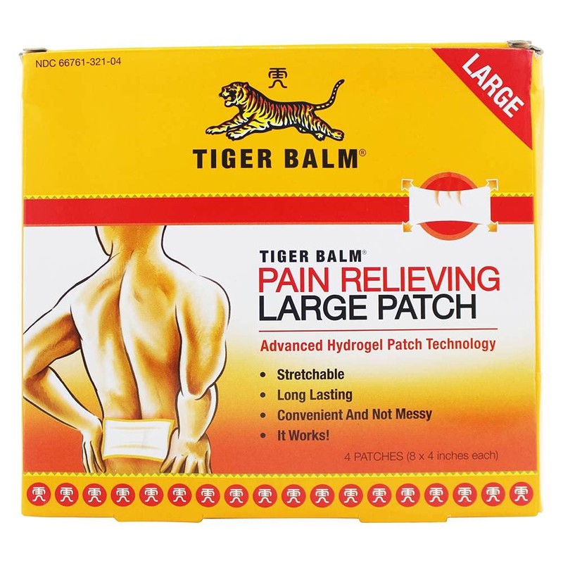 Tiger Balm Large Pain Relieving Patch, 8 x 4 inch