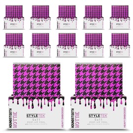 STYLETEK 5x11 Pop-Up Foil, 400 Sheets with Houndstooth Pattern, Luxury Salon Foil, (bulk discount case)(12)