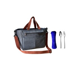 LUNALING Lunch Pack. Picnic Bags Insulated Bags Work/School/Adult/Student Lunch Bag (Blue)