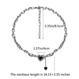 Buyongwant Heart Shaped Necklace for Women Y2k Irregular Choker Fashion Silver Jewelry