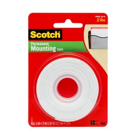 Scotch Indoor Mounting Tape, 1/2-in x 75-in, White, 1-Roll (110)