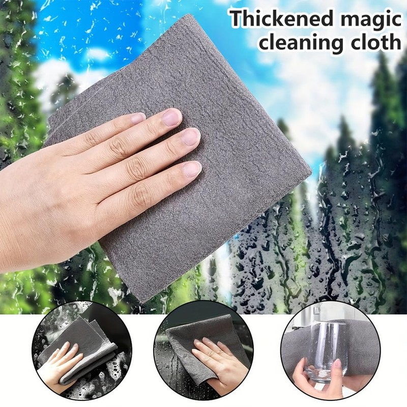10‑Pack Thickened Magic Microfiber Cleaning Cloths, Glass Cleaning Rags