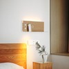 Modern LED Wall Sconce for Bedroom,Wood Plug in Wall Light