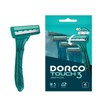 Dorco 3-Blade Touch 3 Portable Disposable Razor (4 Count) 10 Count