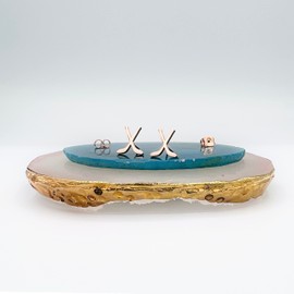 Hockey Mom Jewelry - Icehockey Earrings - Sports Accessories for Women (Ice Hockey - Rose Gold)